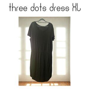 three dots black cotton dress XL
